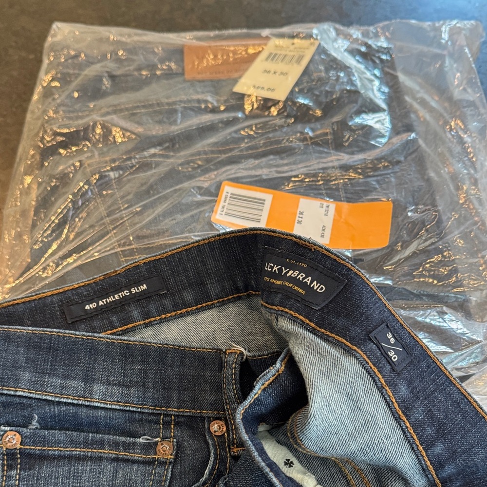 (2) Lucky Brand Men's Dark Blue Athletic Jeans